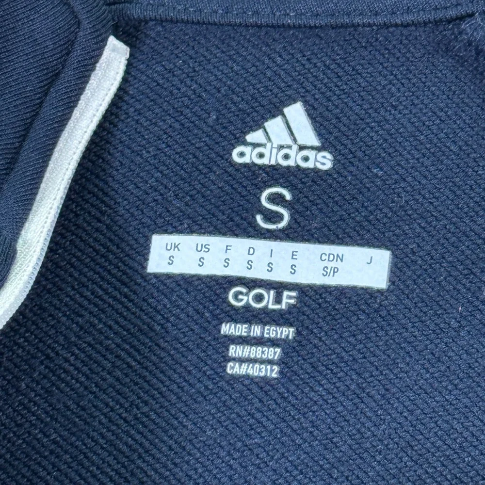 Adidas Golf Quarter Zip Sweater Mens Small Blue‎ Fleece Performance Athleisure